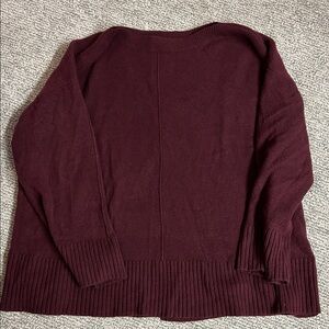 LOFT Deep Burgundy Crew Neck Sweater